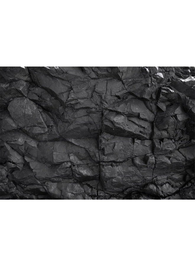 AWERT 36x24 inches Stone Aquarium Background Black Rock Fish Tank Background Rocky Terrarium Background Vinyl - Image 1